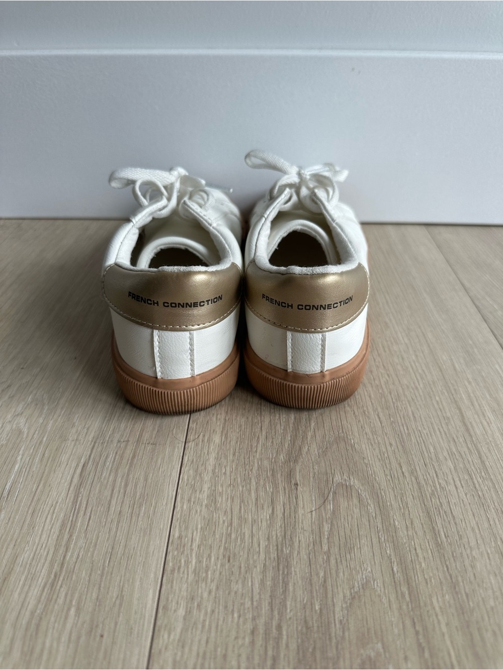 French Connection White and Gold Sneakers - Picture 6 of 8